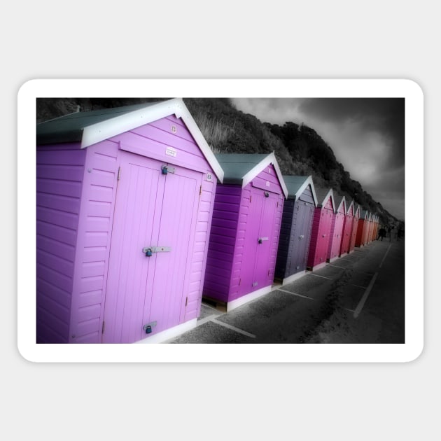 Bournemouth Beach Huts Dorset England Sticker by AndyEvansPhotos